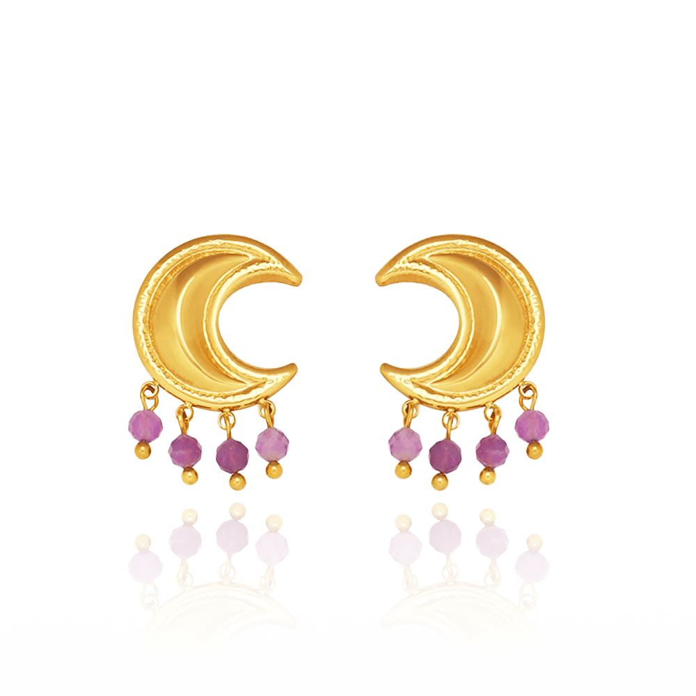 Amethyst Moonlight Earrings - BOA PALACE