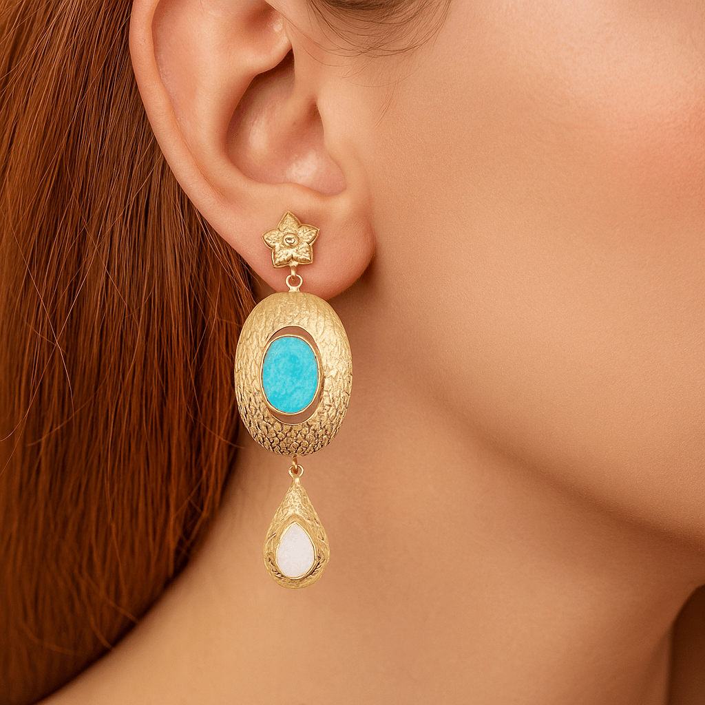 Celeste Byzantium Earrings & Thalassa Bangle Set - BOA PALACE