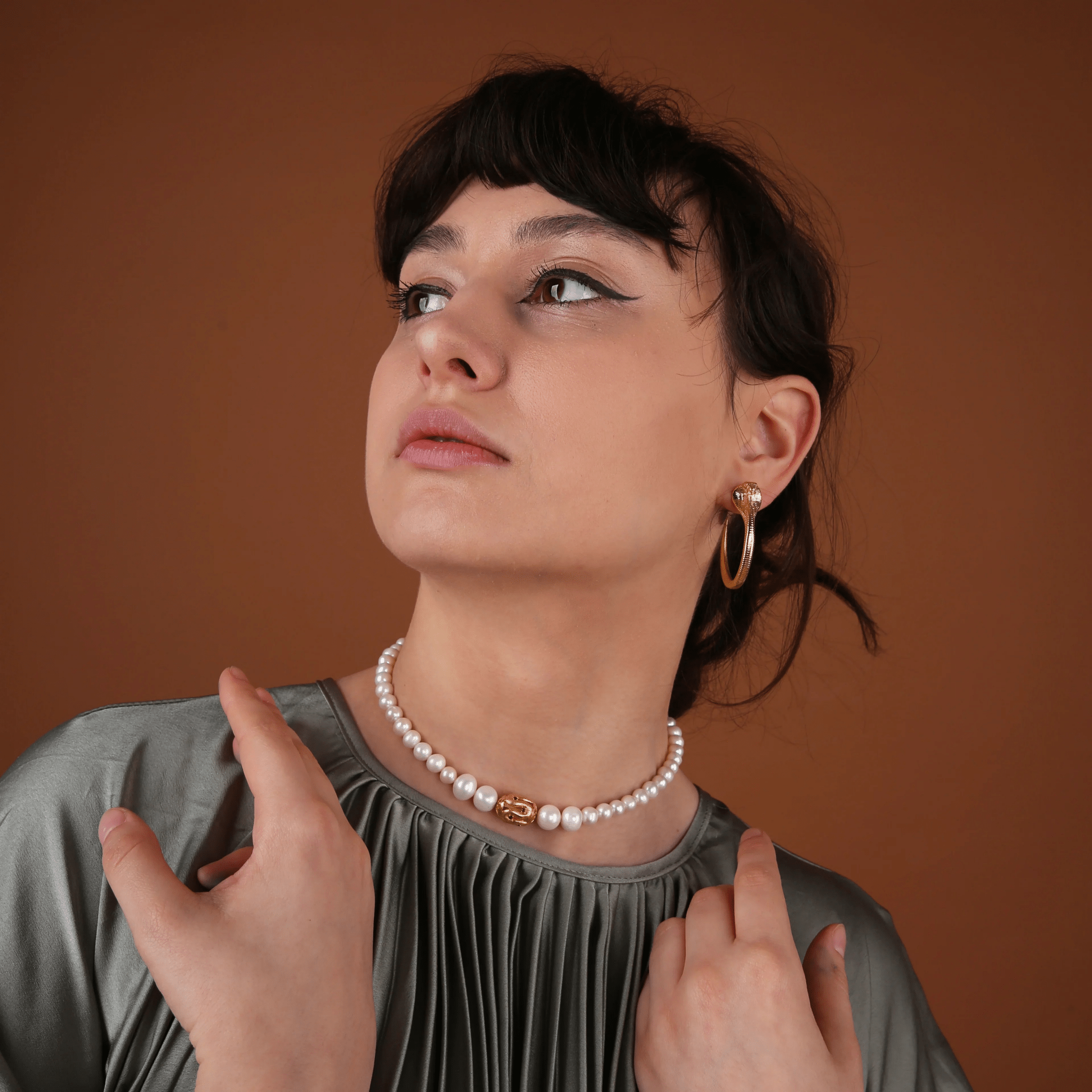 Choker With a Snake Charm / Gold - BOA PALACE