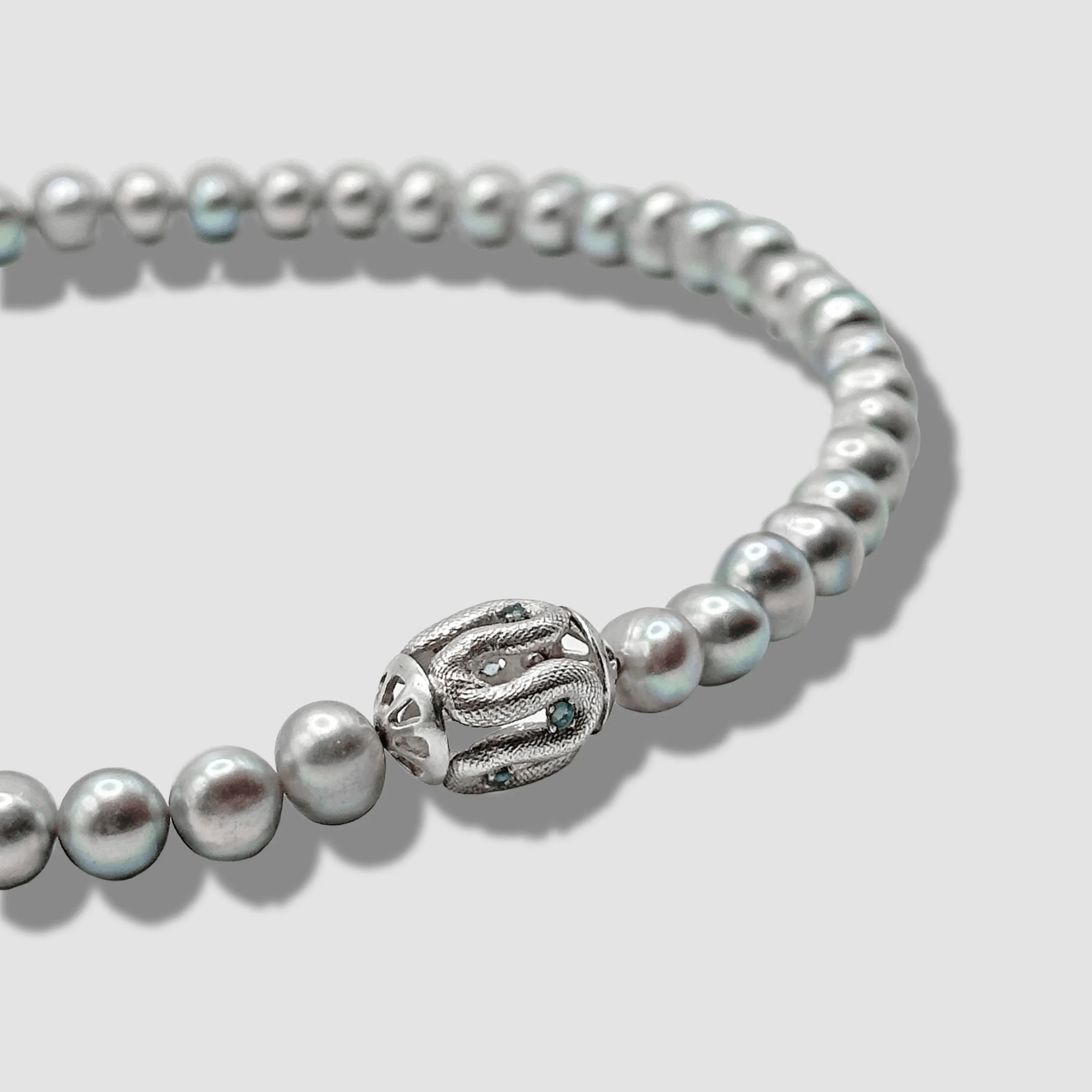 Choker With a Snake Charm / Silver - BOA PALACE