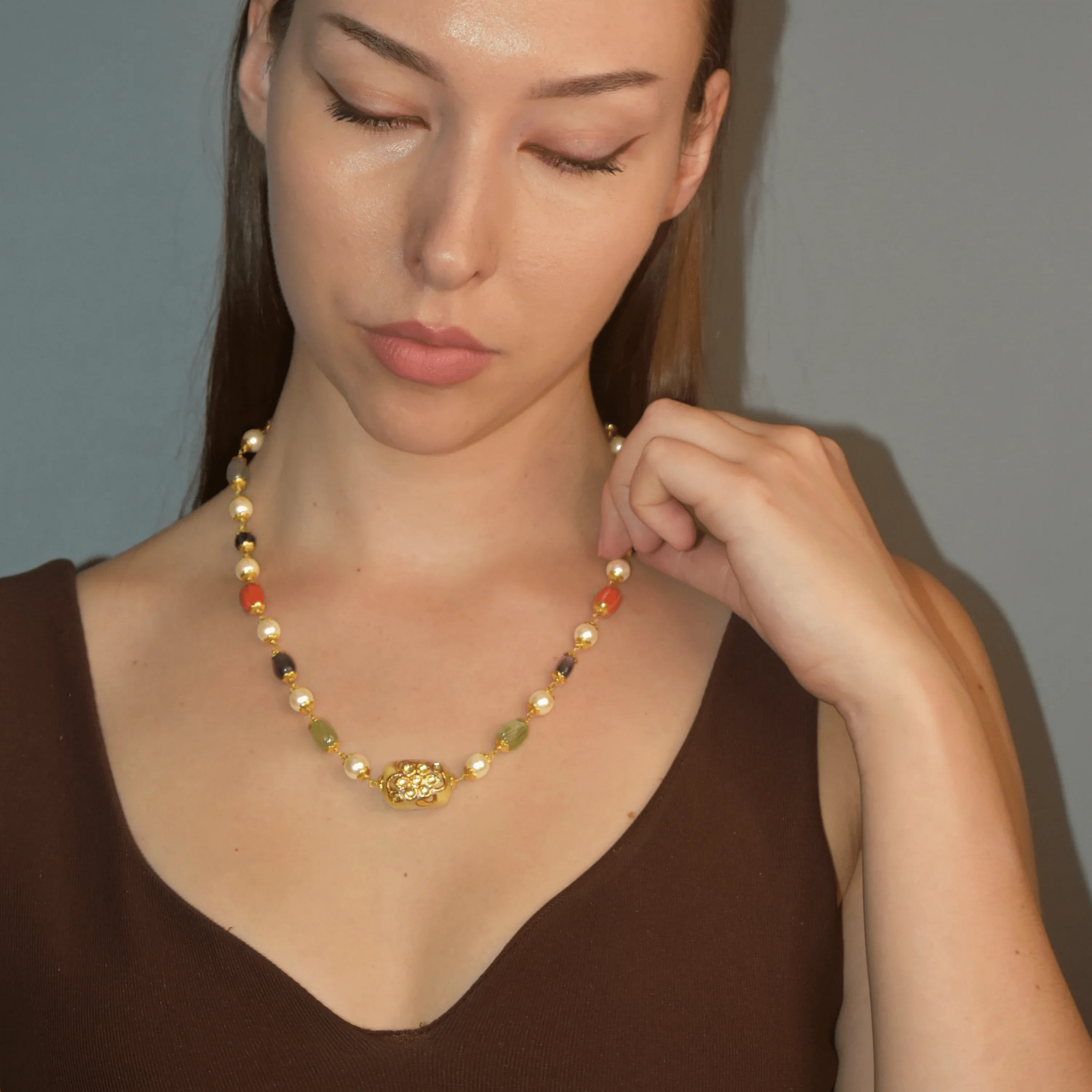 Color Kundan Necklace - BOA PALACE