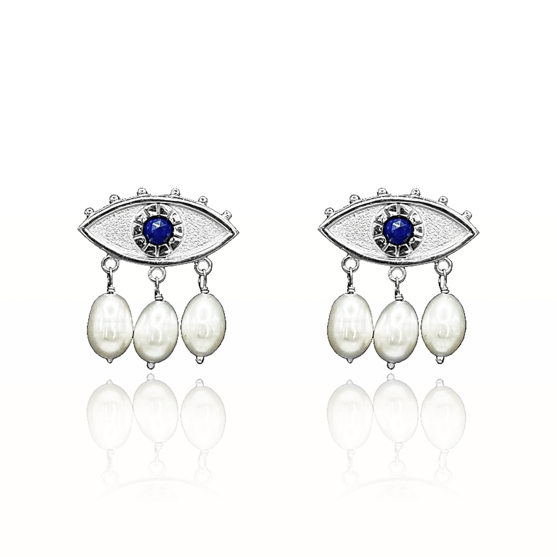 Teardrop silver Earrings: Eye Jewelry Fashion Accessories – BOA PALACE