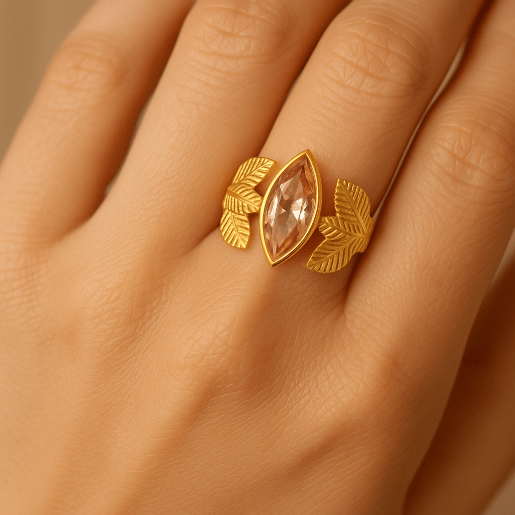 Gold Lotus Bloom Ring - BOA PALACE