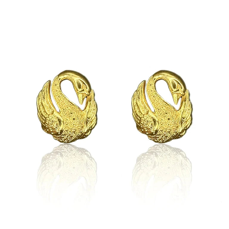 Boucles d'oreilles Swan Saraswati / Or