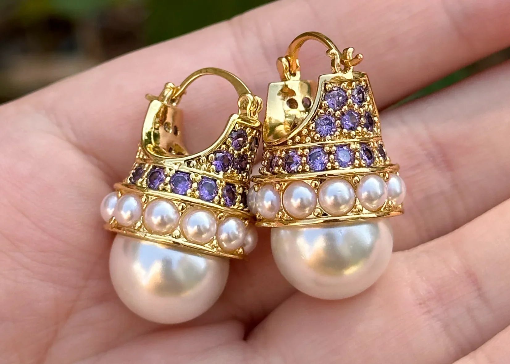 Pearl Temple Earrings - BOA PALACE