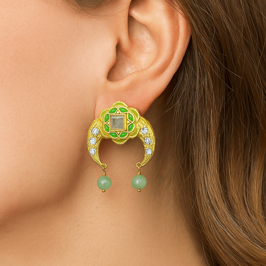 Persian Isfahan Moon Earrings - BOA PALACE