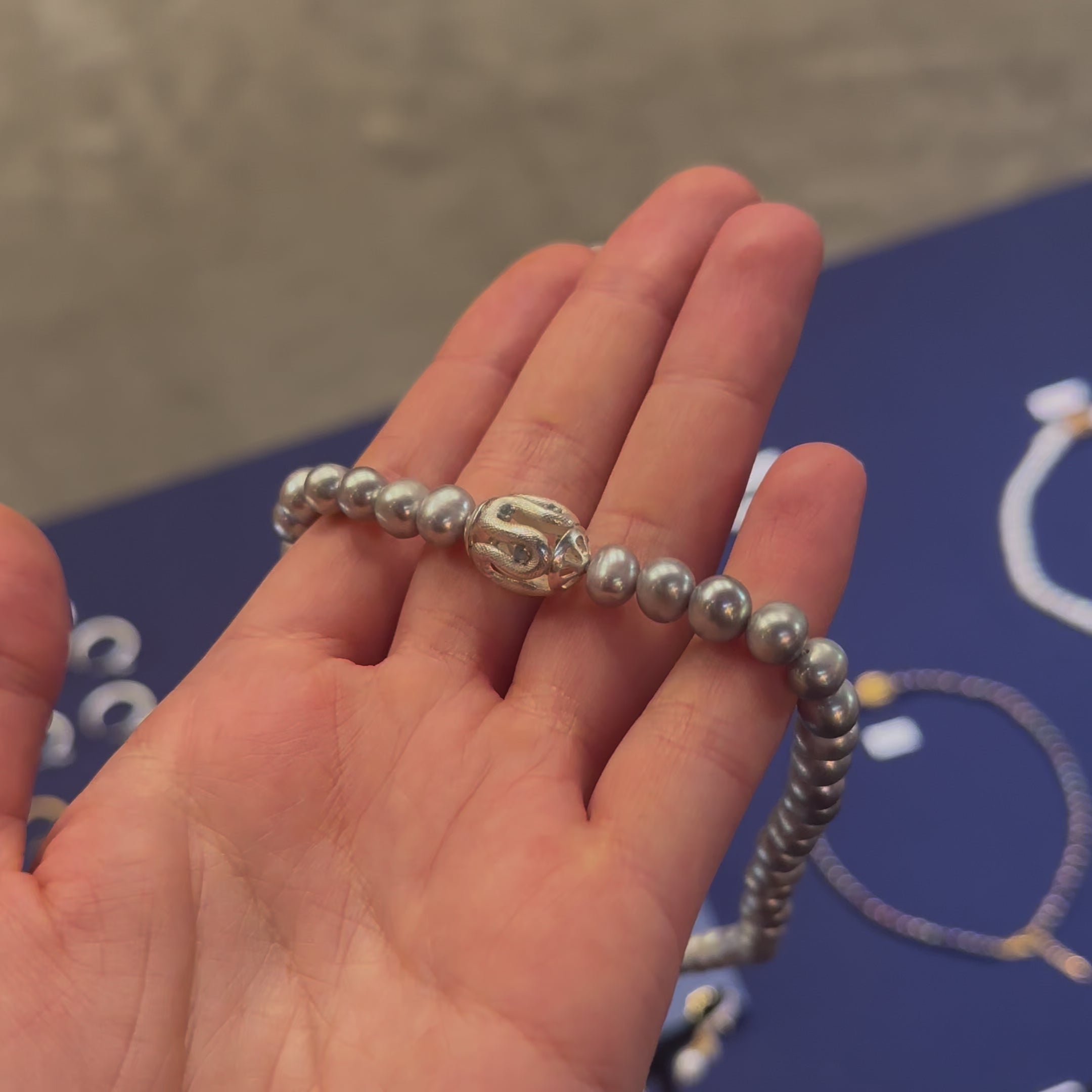 Collier ras du cou avec breloque serpent / Argent