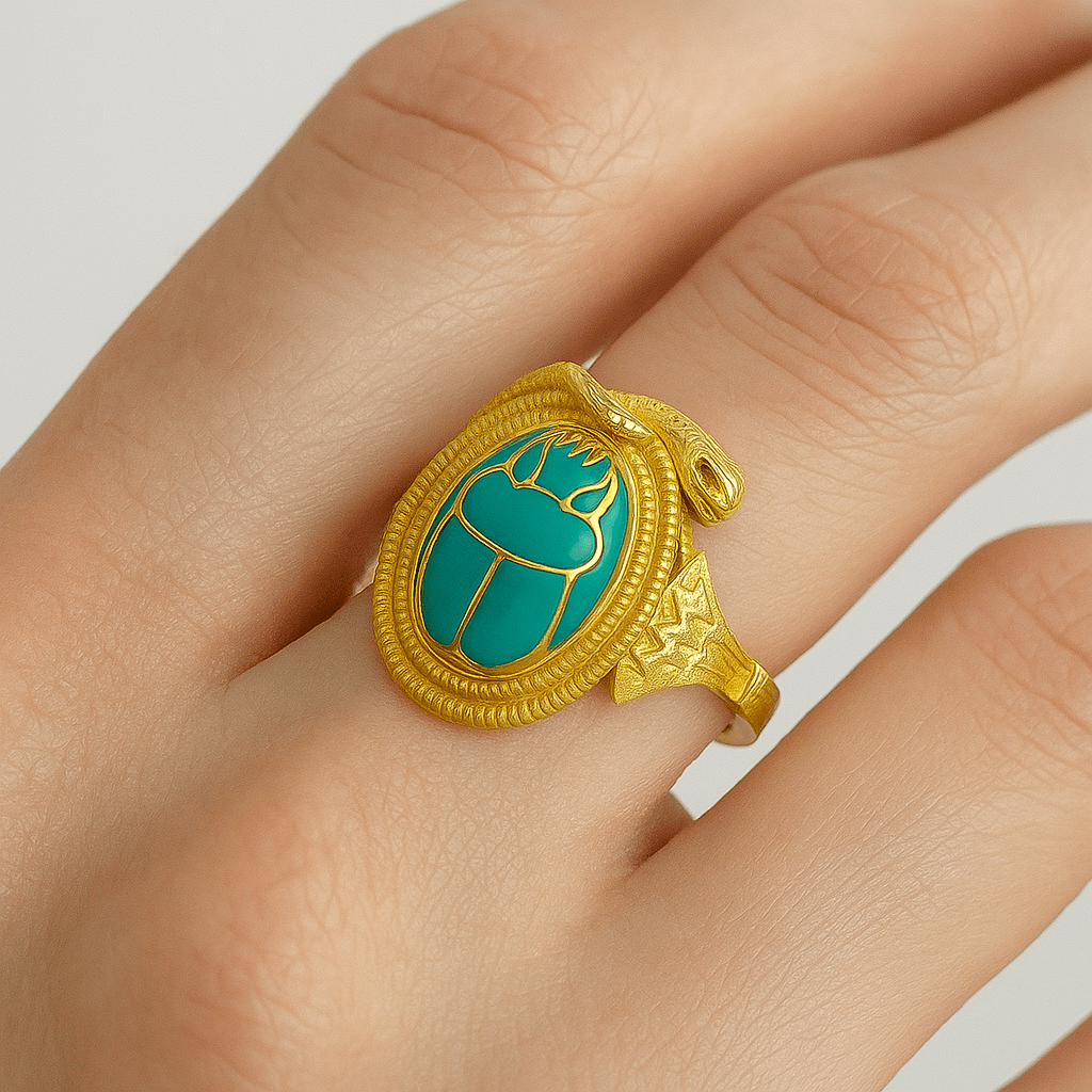 Turquoise Scarab Ring - BOA PALACE