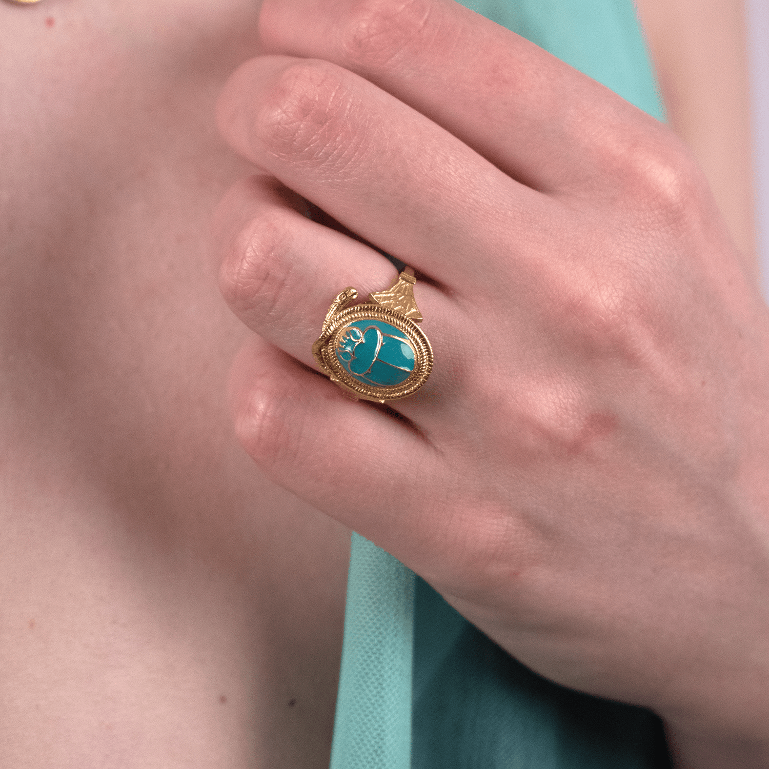 Turquoise Scarab Ring - BOA PALACE