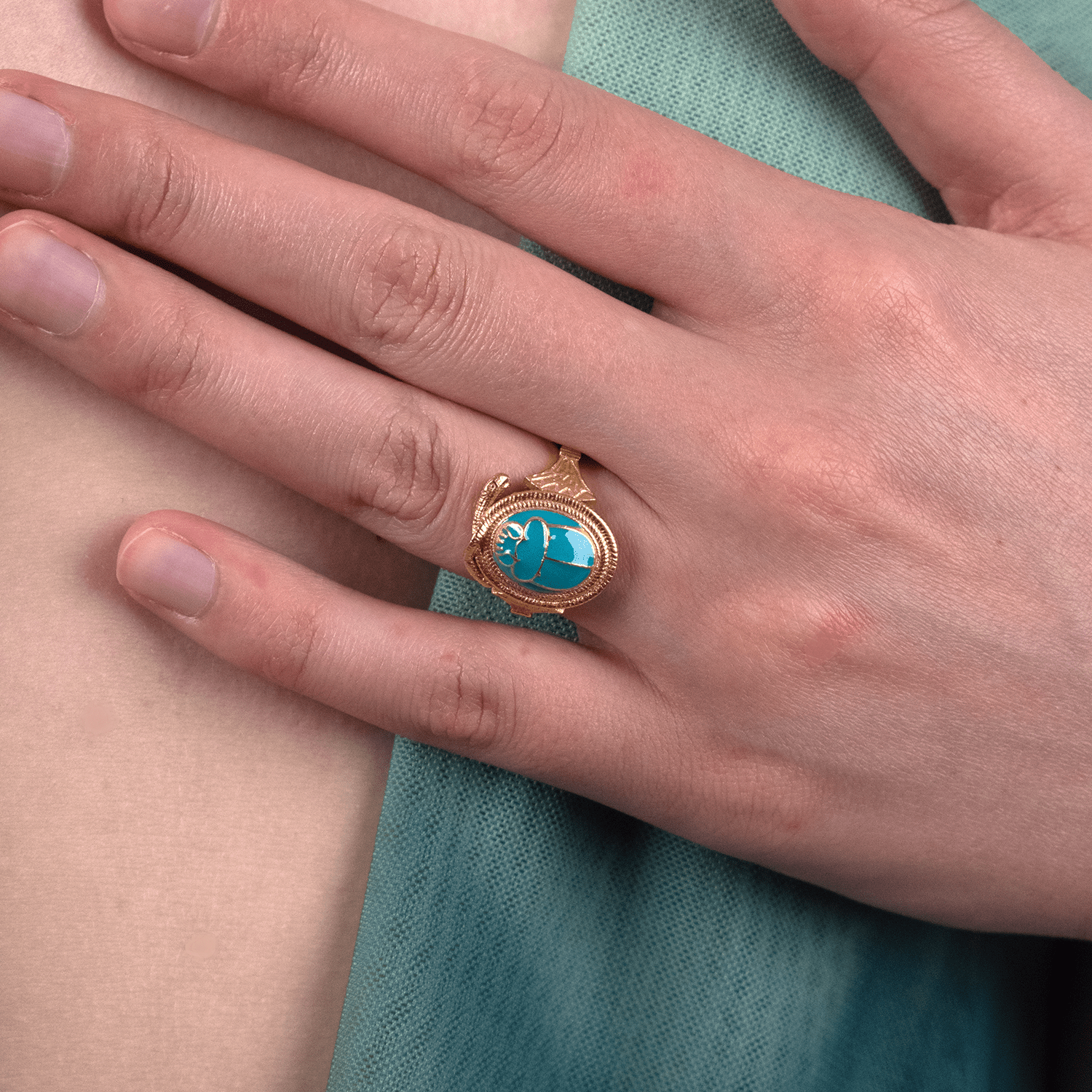 Turquoise Scarab Ring - BOA PALACE