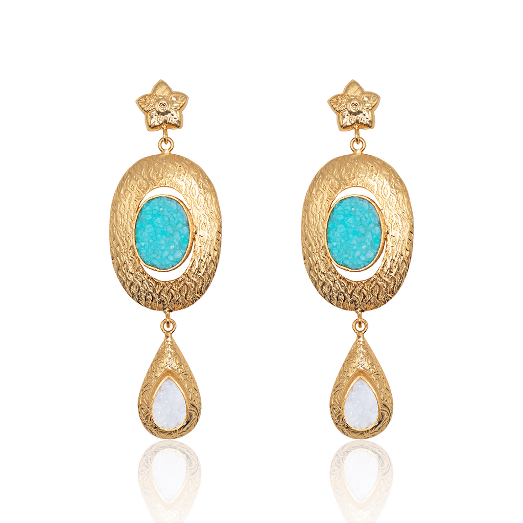 Celeste Byzantium Earrings & Thalassa Bangle Set - BOA PALACE