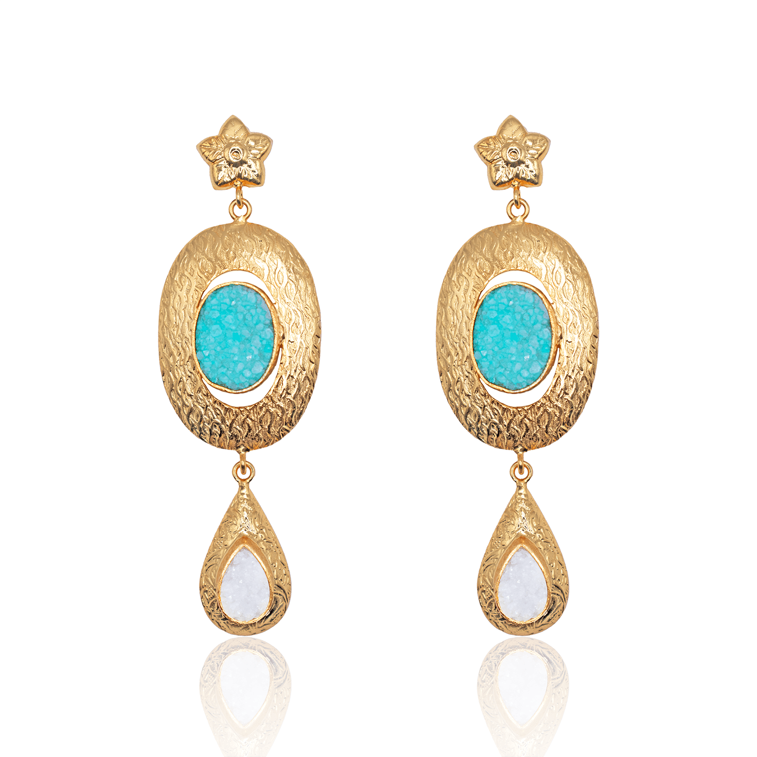 Celeste Byzantium Earrings & Thalassa Bangle Set - BOA PALACE