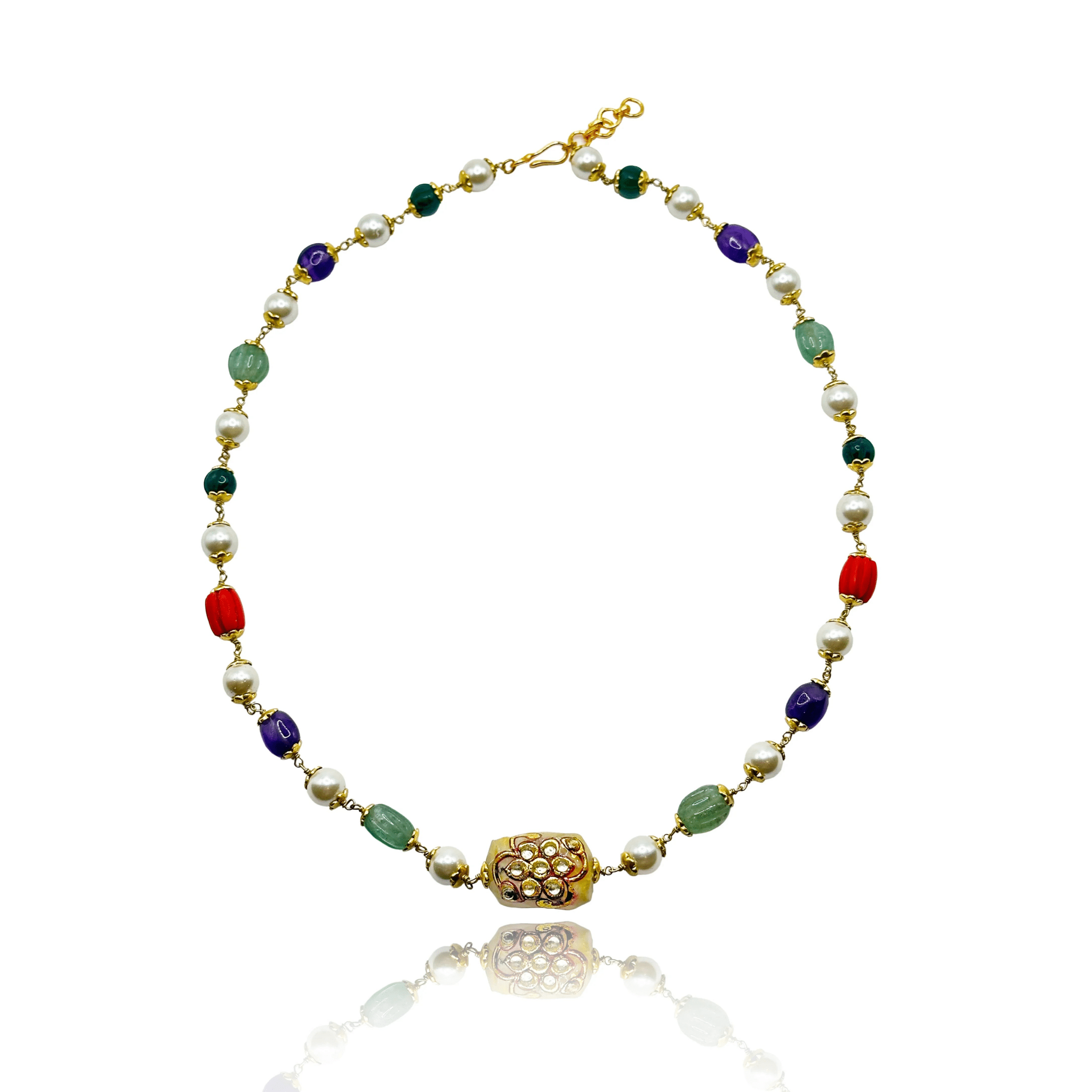 Color Kundan Necklace - BOA PALACE