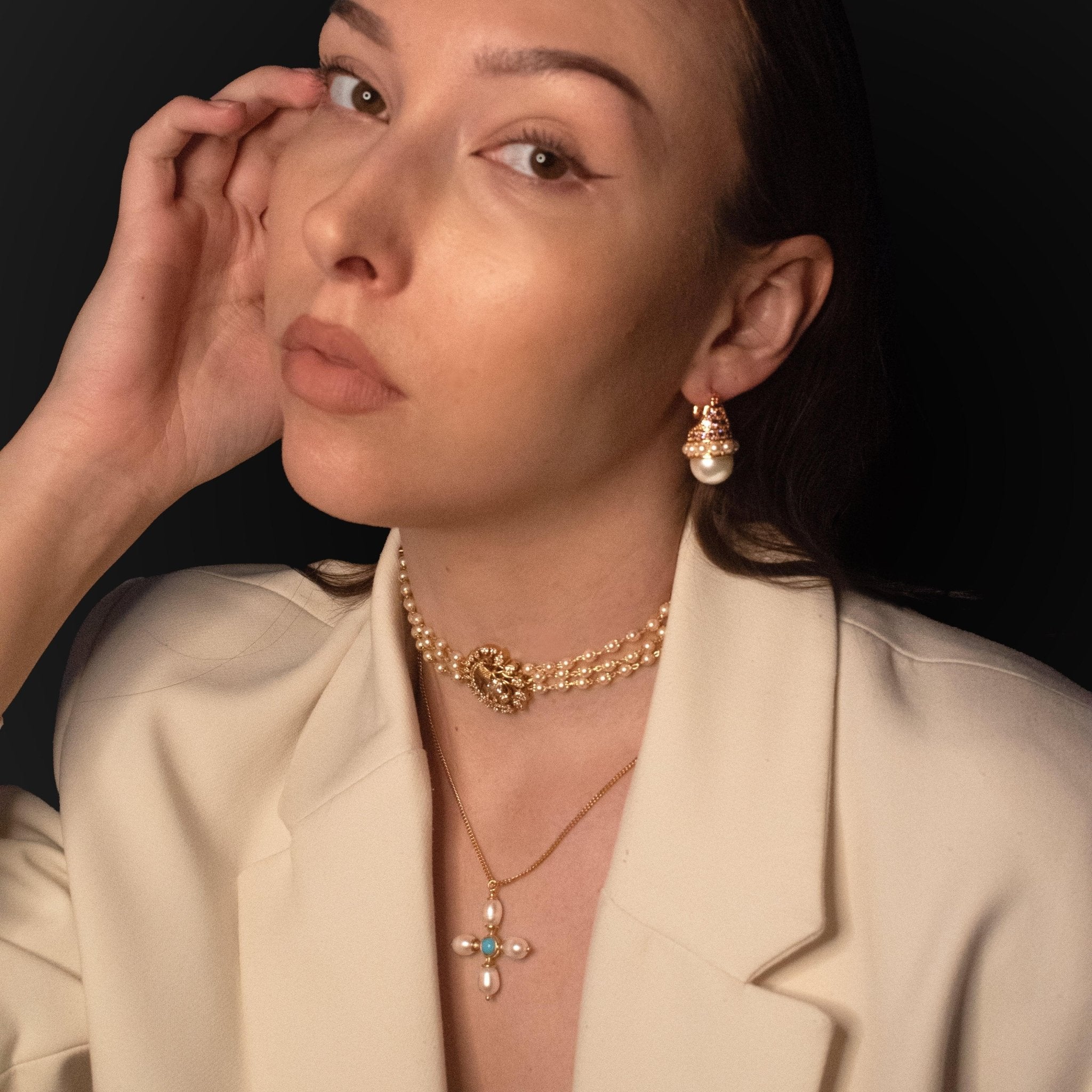 Crystal Peacock Choker - BOA PALACE