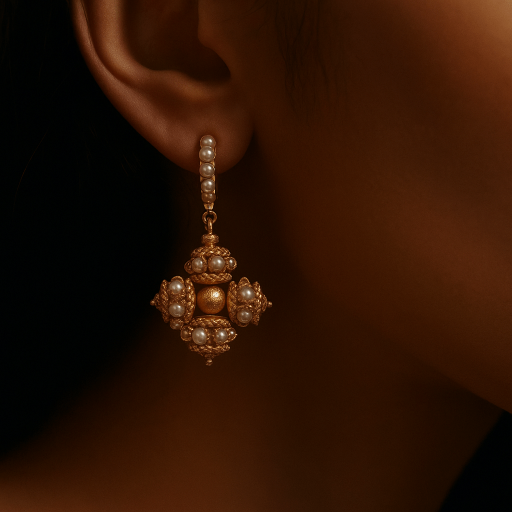 Gold Arabesque Earrings - BOA PALACE