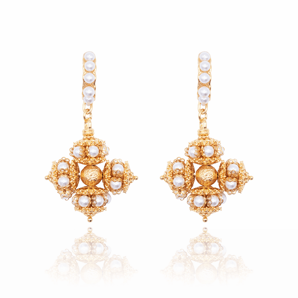 Gold Arabesque Earrings - BOA PALACE