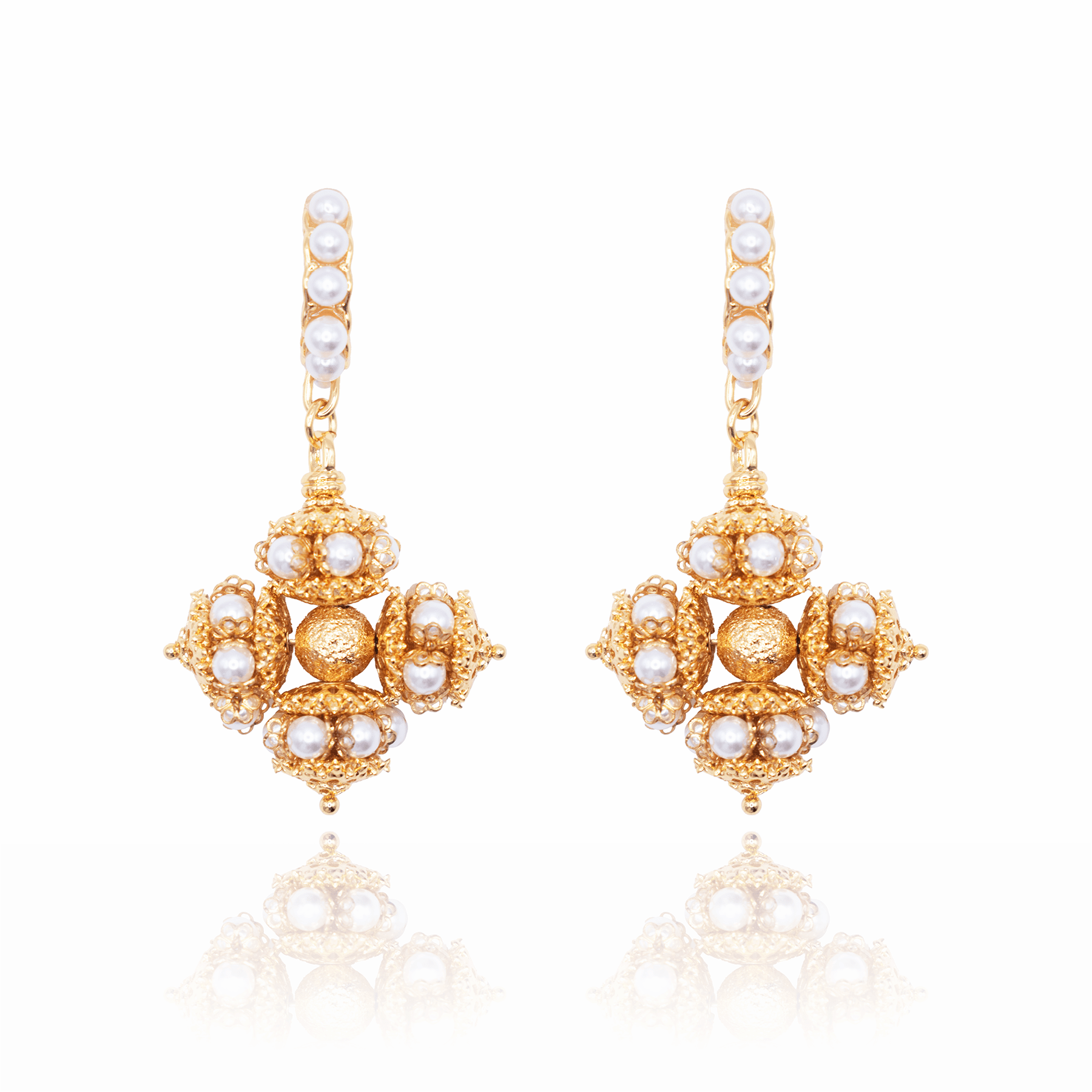 Gold Arabesque Earrings - BOA PALACE