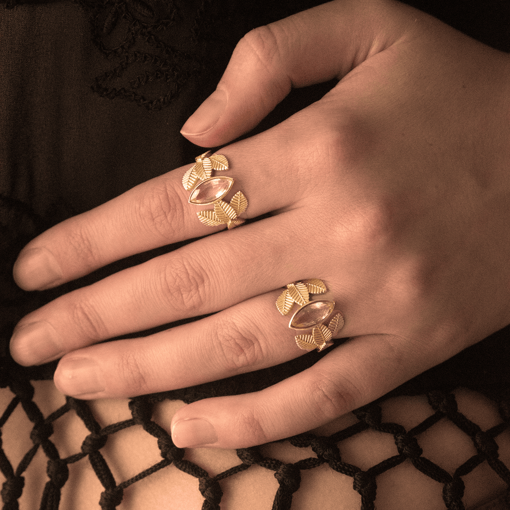 Gold Lotus Bloom Ring - BOA PALACE