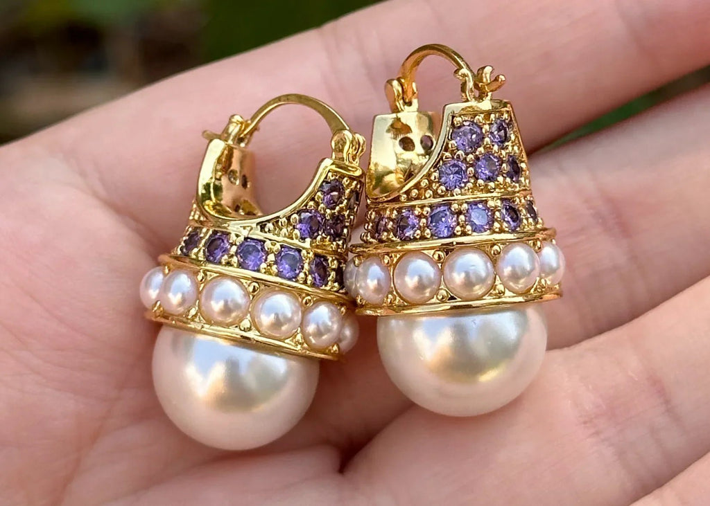 Pearl Temple Earrings - BOA PALACE