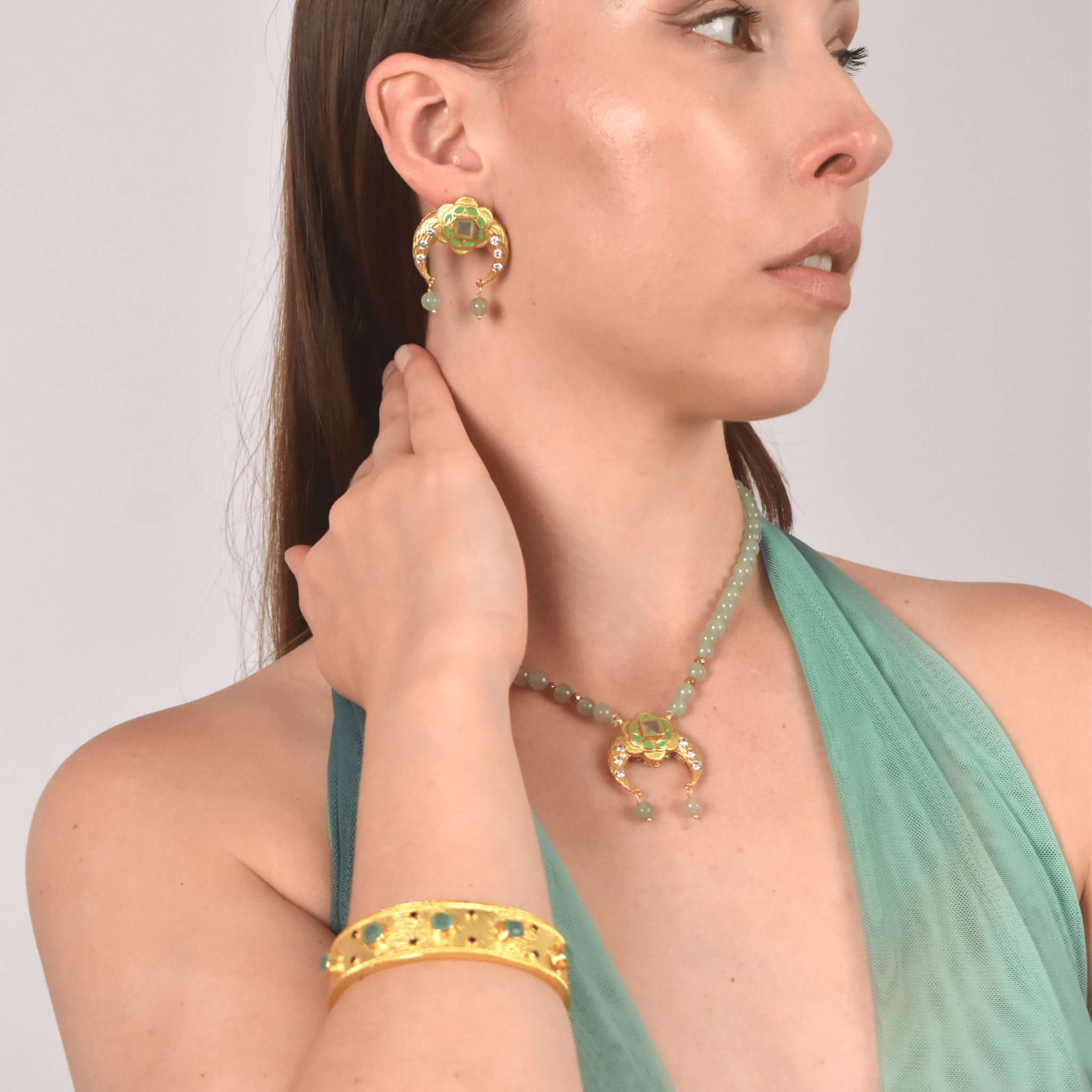 Persian Isfahan Moon Earrings - BOA PALACE