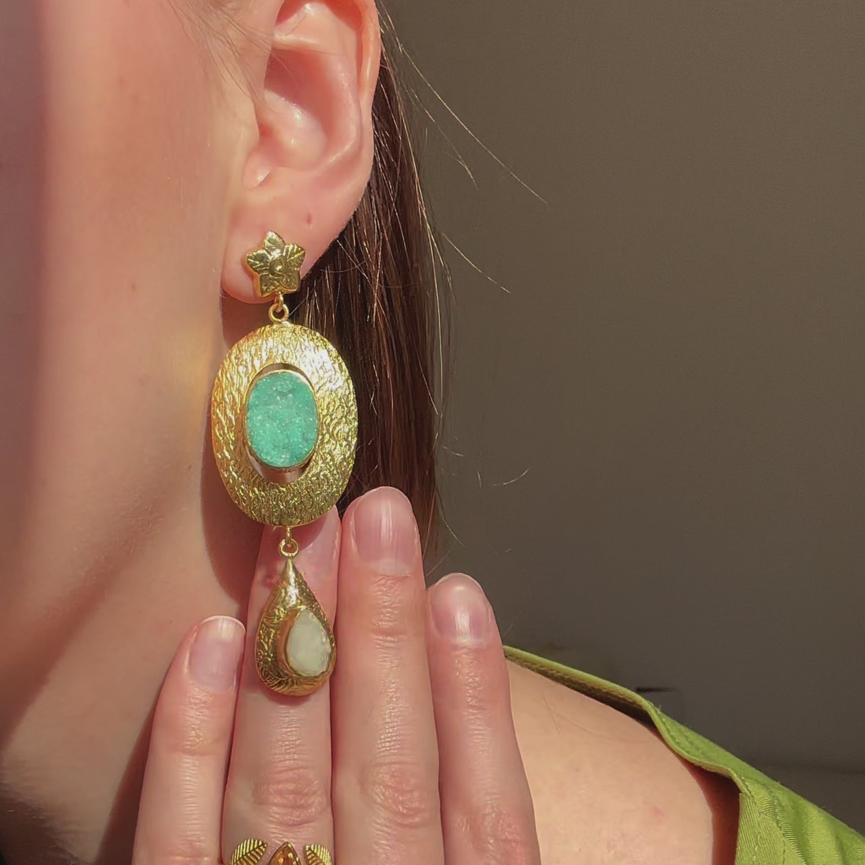 Celeste Byzantium Earrings & Thalassa Bangle Set