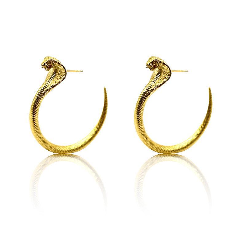 Royal Serpent Set – Cobra Earrings & Pearl Ring Inspired by Ancient Egypt - BOA PALACE