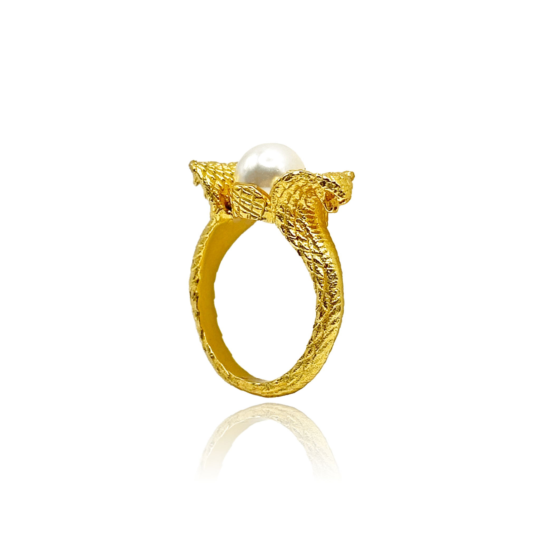Royal Serpent Set – Cobra Earrings & Pearl Ring Inspired by Ancient Egypt - BOA PALACE