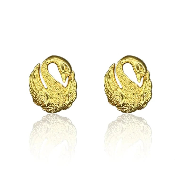 Swan Saraswati Earrings / Gold - BOA PALACE