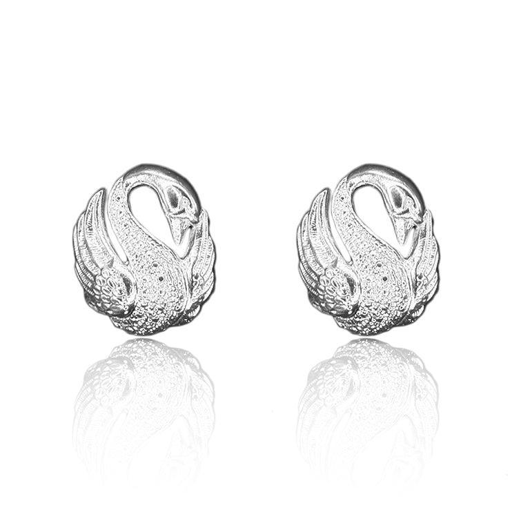 Swan Saraswati Earrings / Silver - BOA PALACE